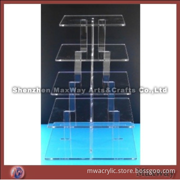 Transparent Square 5 Tiers Acrylic Party Cupcake Stand